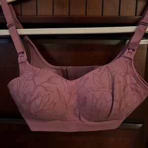 Bravado Designs Mauve nursing Bra with Floral Accents maternity
